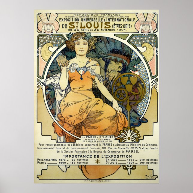 Art nouveau 1904 World's Fair by Alphonse Mucha Poster (Framsidan)