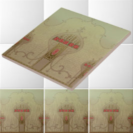 Art nouveau 1915 Uppdrag Stil Blommigt Frieze Kakelplatta