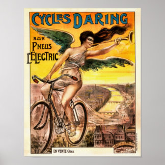 Art Nouveau 1920-talets Cyklar Daring Affisch