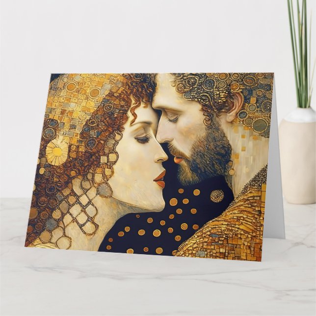 Art Nouveau A Couple In Love  Tack Kort (Framsida)