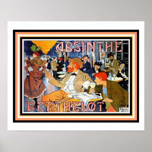 Art nouveau Absinthe Berthelot Poster 16 x 20 (Framsidan)