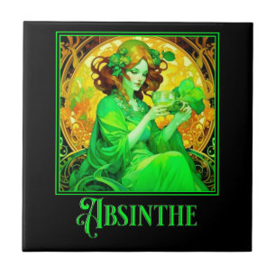 Art nouveau Absinthe Kakelplatta