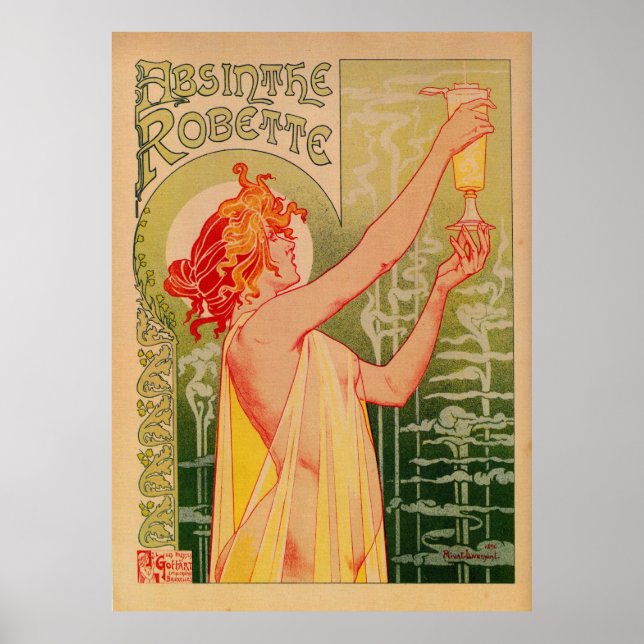 Art nouveau Absinthe Robette av hög kvalitet Frans Poster (Framsidan)