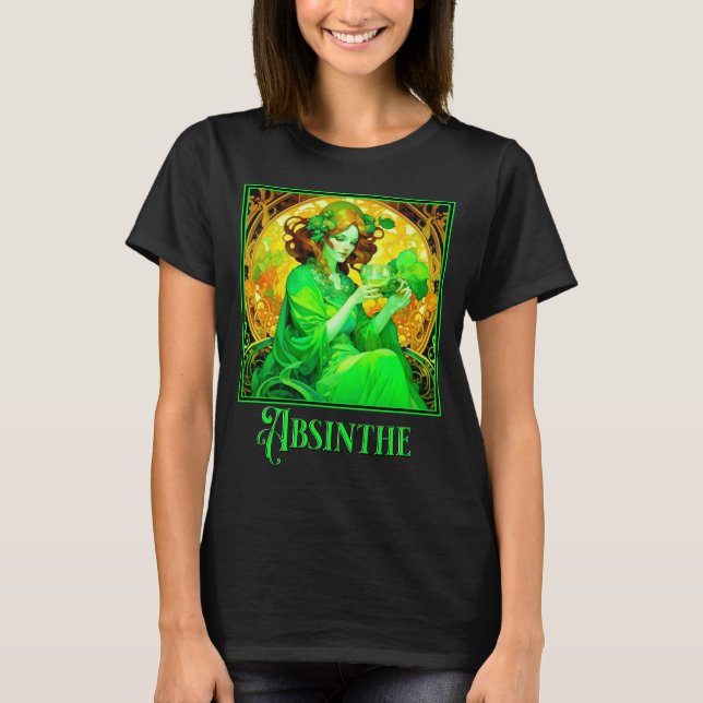 Art nouveau Absinthe T Shirt (Framsida)