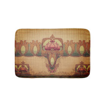 Art nouveau abstrakt-blomman, burgundröd grönt