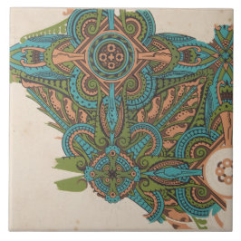 Art nouveau abstrakt konst christopher dresser kakelplatta