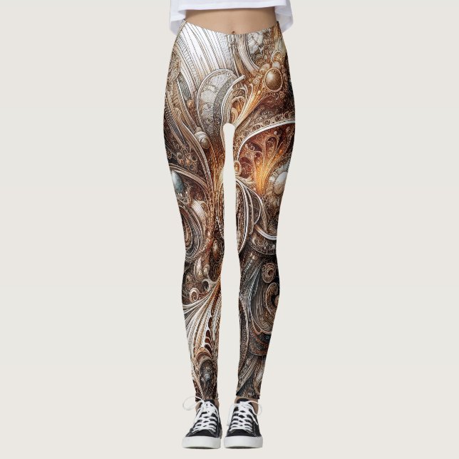 Art nouveau Abstrakt Leggings (Framsida)