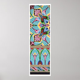 Art nouveau abstrakt mönster färglös textilkonst poster