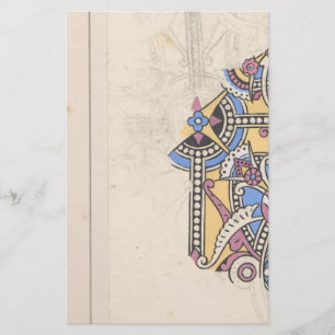 Art nouveau abstrakt textil av Christopher Dresser Brevpapper