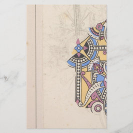 Art nouveau abstrakt textil av Christopher Dresser Brevpapper
