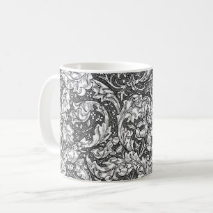 Art nouveau Acanthus Löv and Flowers, Grått Kaffemugg