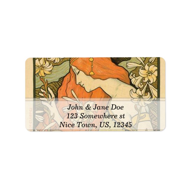 Art nouveau adressetikett (Framsidan)