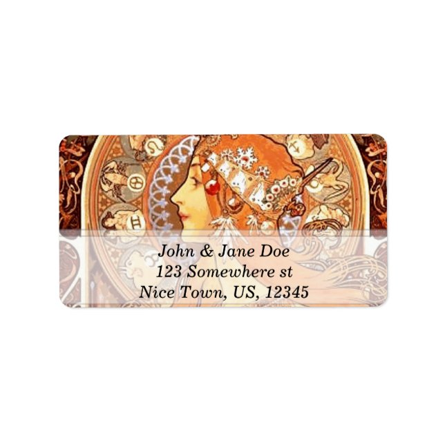 Art nouveau adressetikett (Framsidan)