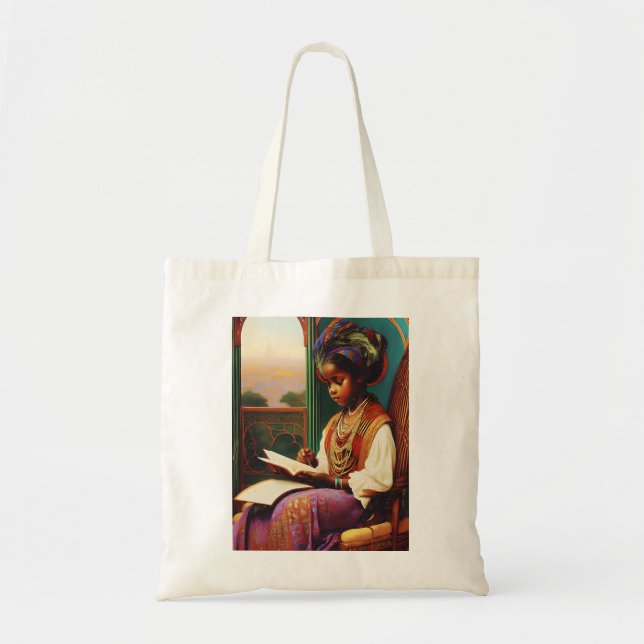 Art nouveau African American Girl Tygkasse (Framsidan)
