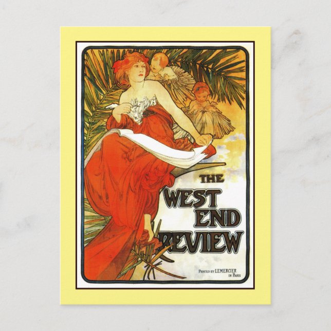 Art nouveau Alfons Mucha, Förenade kungarikets tid Vykort (Framsida)