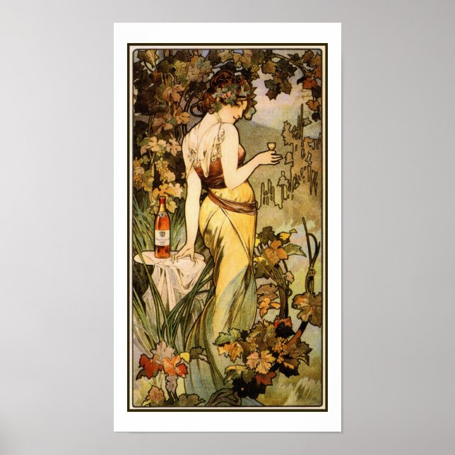 Art nouveau Alfons Mucha, konjak 10 x 18 tum Poster (Framsidan)