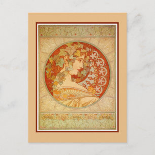 Art nouveau Alfons Mucha, modell Ivy Vykort