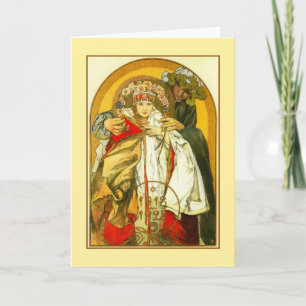 Art nouveau Alfons Mucha Tjeckiska republikens föd Kort