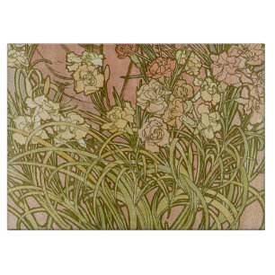 Art Nouveau Alfonse Mucha Blommande nejlikor blomm