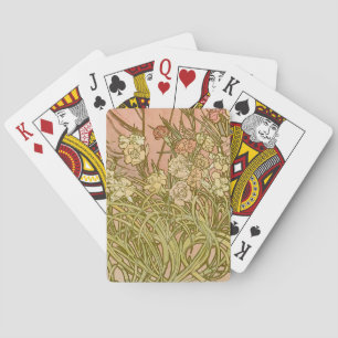 Art Nouveau Alfonse Mucha Blommande nejlikor blomm Casinokort