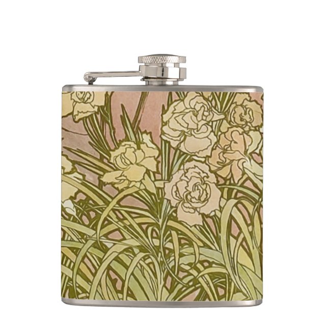 Art Nouveau Alfonse Mucha Blommor nejlikor Fickplunta (Framsidan)