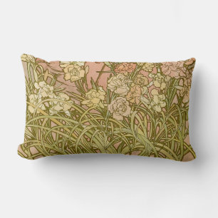 Art Nouveau Alfonse Mucha Blommor nejlikor Lumbarkudde