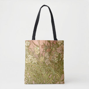 Art Nouveau Alfonse Mucha Blommor nejlikor Tygkasse