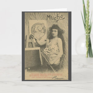 Art nouveau Alphonse mucha-bilmodell Kort