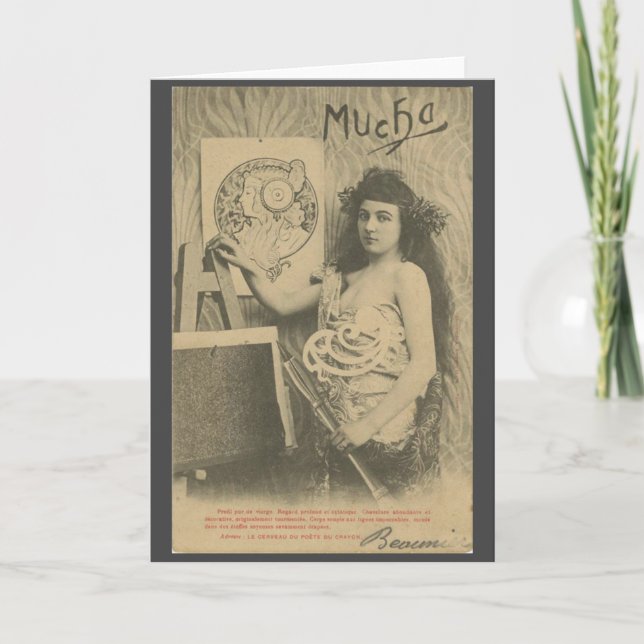 Art nouveau Alphonse mucha-bilmodell Kort (Framsida)