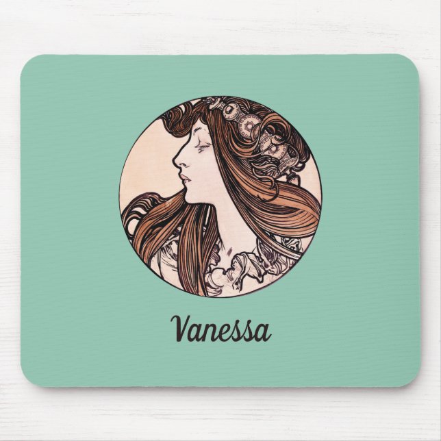 Art nouveau Alphonse Mucha Boutique Fouquet Namn Musmatta (Framsidan)