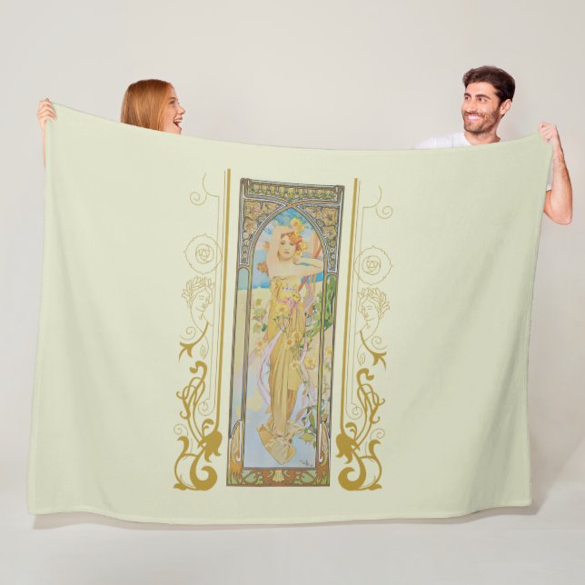 Art Nouveau Alphonse Mucha - Dagens ljus Fleecefilt (På plats)