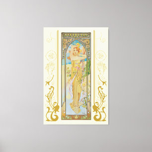 Art nouveau Alphonse Mucha, dagens ljusstyrka Canvastryck