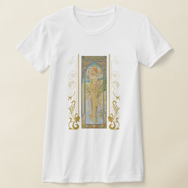 Art nouveau Alphonse Mucha - Dagens ljusstyrka T Shirt (Laydown)