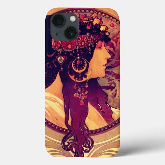 Art nouveau Alphonse Mucha Donna elegant kvinna (Baksida)