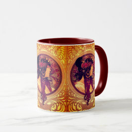 Art nouveau Alphonse Mucha Donna elegant kvinna Mugg