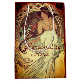Art nouveau Alphonse Mucha elegant vintage kvinna