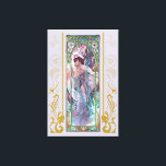 Art nouveau Alphonse Mucha Evening Contemplation Canvastryck<br><div class="desc">Datum: 1899 | Kvällskontemplation av Alphonse Mucha | Stil: Art nouveau (modern) | Serie: Dagens tider | Genre: allegorik målning | Media: litografi</div>
