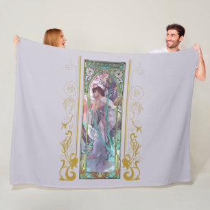 Art nouveau Alphonse Mucha Evening Contemplation Fleecefilt