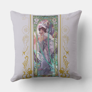Art nouveau Alphonse Mucha Evening Contemplation Kudde