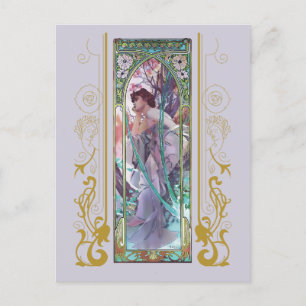 Art nouveau Alphonse Mucha Evening Contemplation Vykort