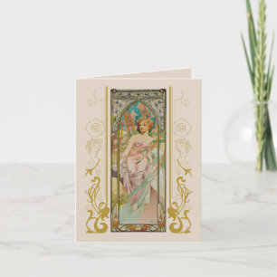Art nouveau Alphonse Mucha för alla tillfälle Inbjudan