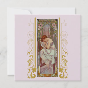 Art nouveau Alphonse Mucha för alla tillfälle Inbjudningar