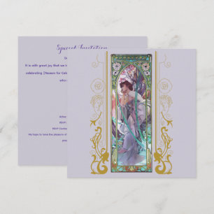 Art nouveau Alphonse Mucha för alla tillfälle Inbjudningar