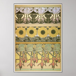 Art nouveau alphonse mucha fuschia poster