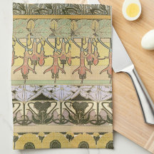 Art nouveau alphonse mucha fuschia solros flora