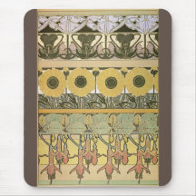 Art nouveau alphonse mucha fuschia solros flora