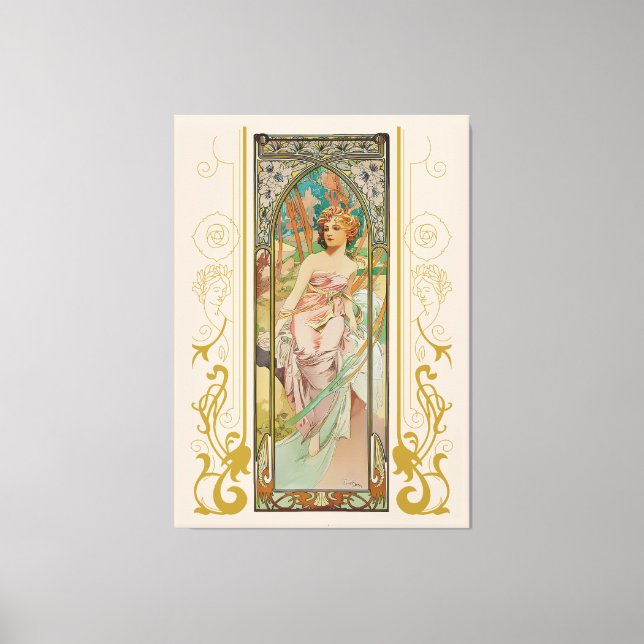 Art nouveau Alphonse Mucha - God morgon Awakening Canvastryck (Framsida)