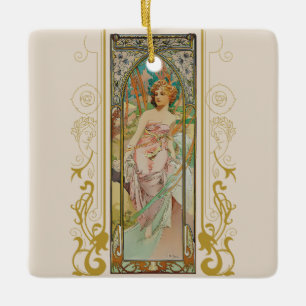 Art nouveau Alphonse Mucha - God morgon Awakening Julgransprydnad Keramik