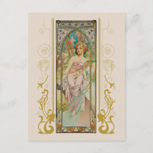 Art nouveau Alphonse Mucha - God morgon Awakening Vykort