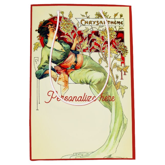Art nouveau Alphonse Mucha Krysantemum höst  (Framsidan)